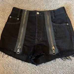 Carmar Denim Front Zip Black Jean Shorts